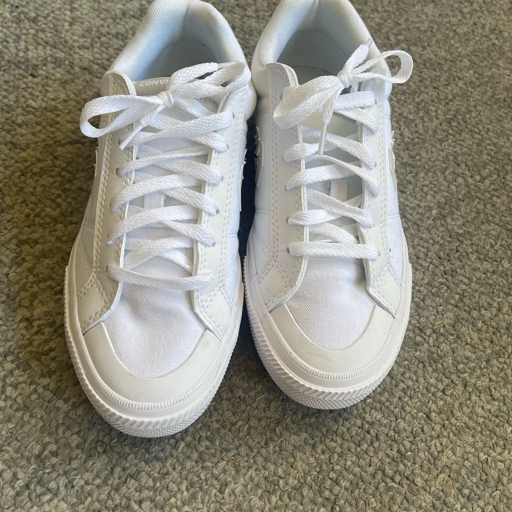Converse All-White Lace-Up Sneakers